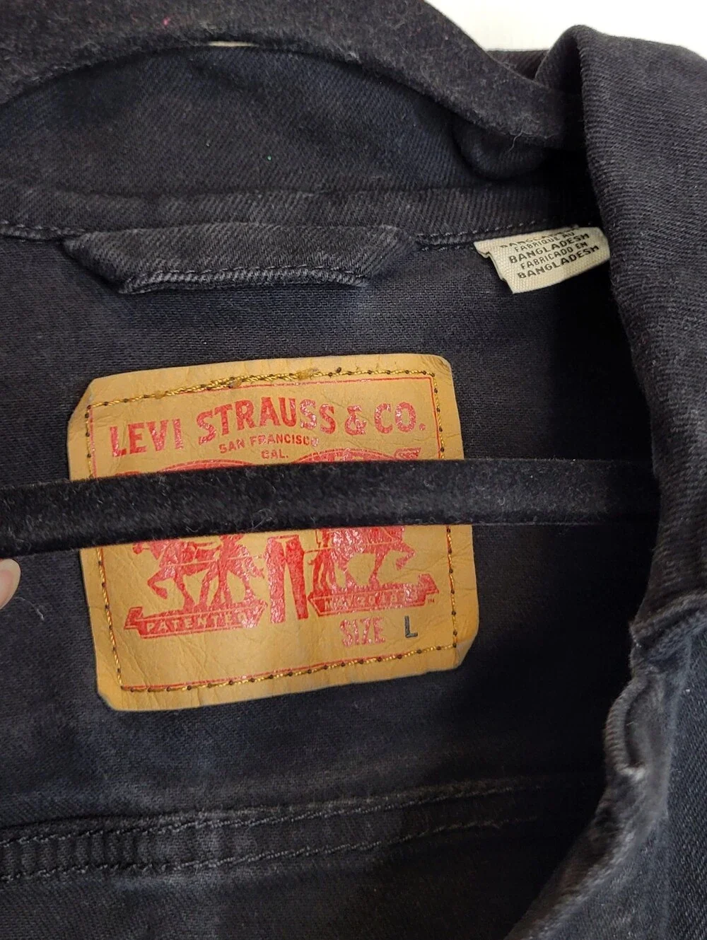 Levis Mens Denim Trucker Jean Jacket L Black